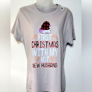 Gray Christmas Graphic T-Shirt